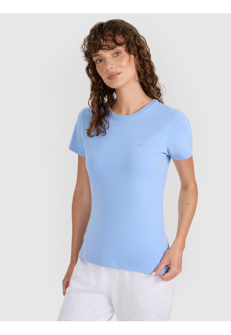 Tricou dama Slim Fit - bumbac 95% - confortabil - elastic - albastru