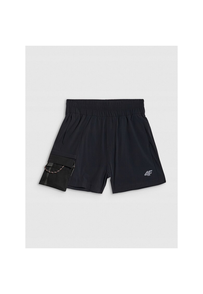 Pantaloni scurti trekking femei buzunar detasabil - negru