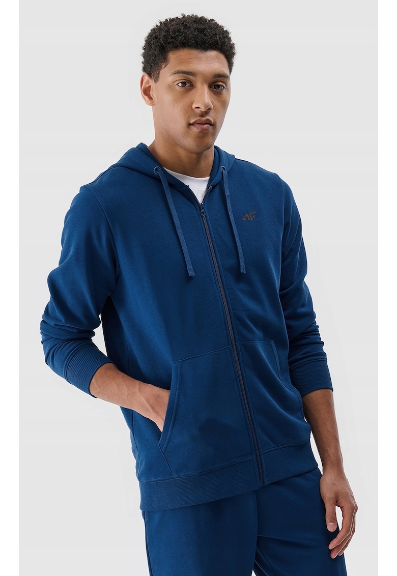 Hanorac Trening Barbati Verde Azur - Regular Fit - Fermoar - 80% Bumbac - Sportstyle - S-XXL