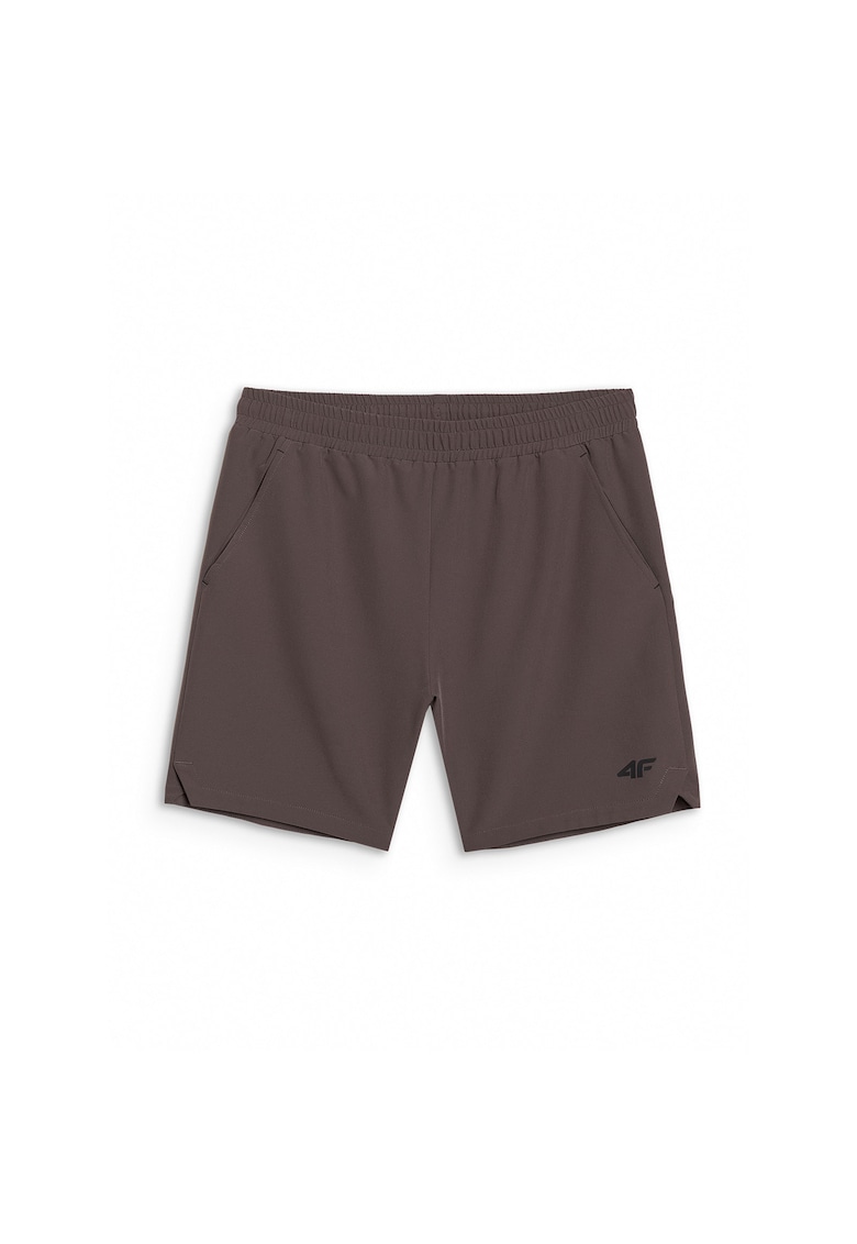 Pantaloni scurti de trening uscare rapida - maro - material sintetic