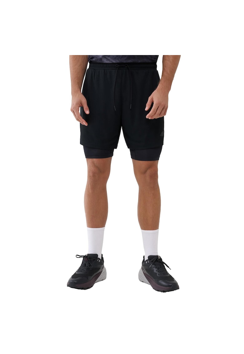 Pantaloni scurti de trening uscare rapida - negru - material sintetic