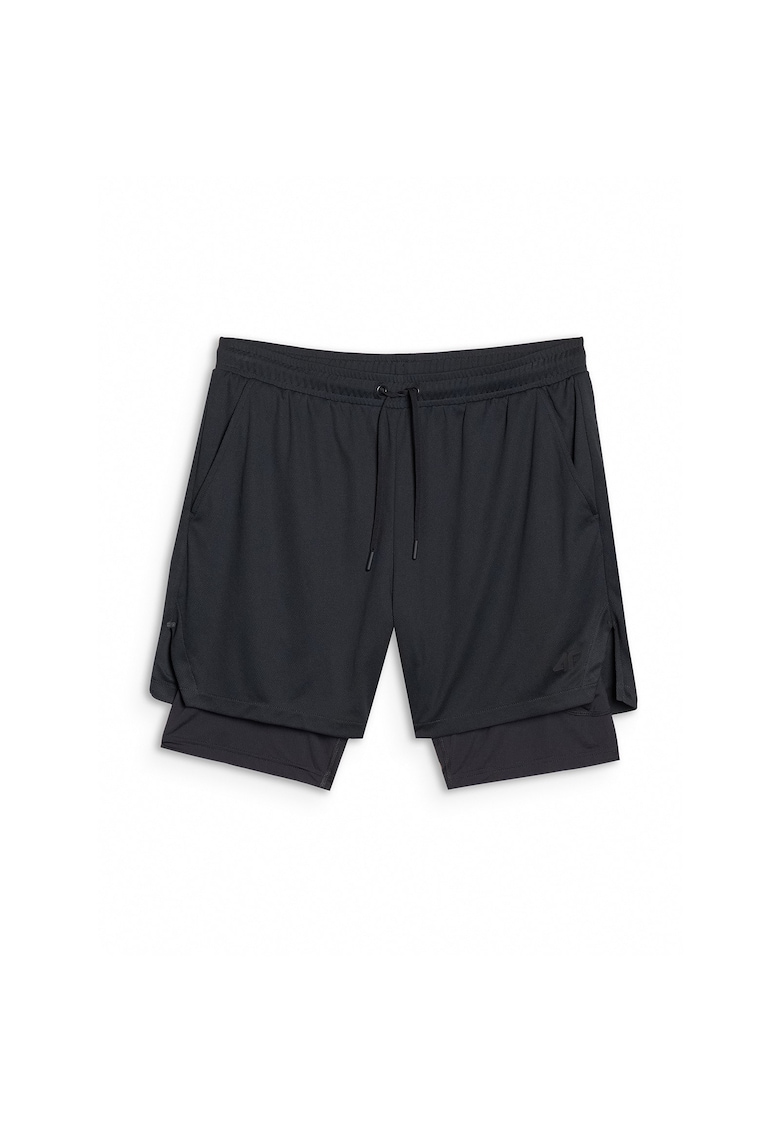 Pantaloni scurti de trening uscare rapida - negru - material sintetic