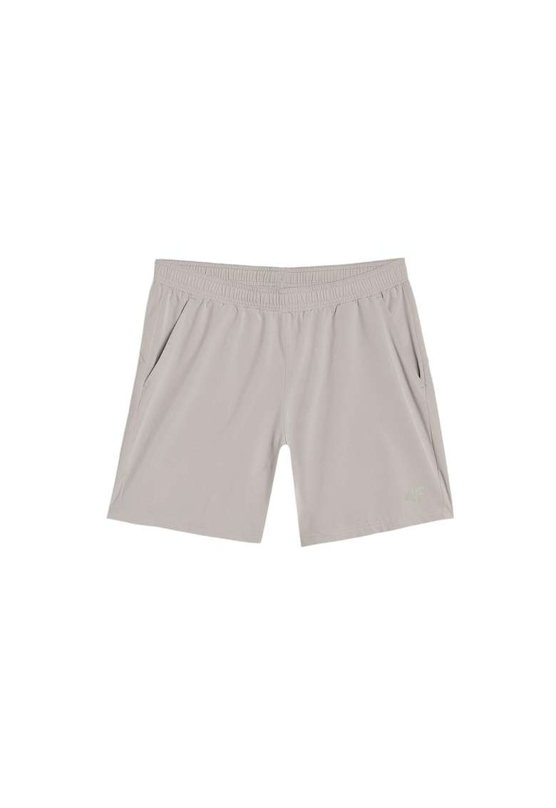 Pantaloni scurti de trening bej - uscare rapida - sintetic/elastan