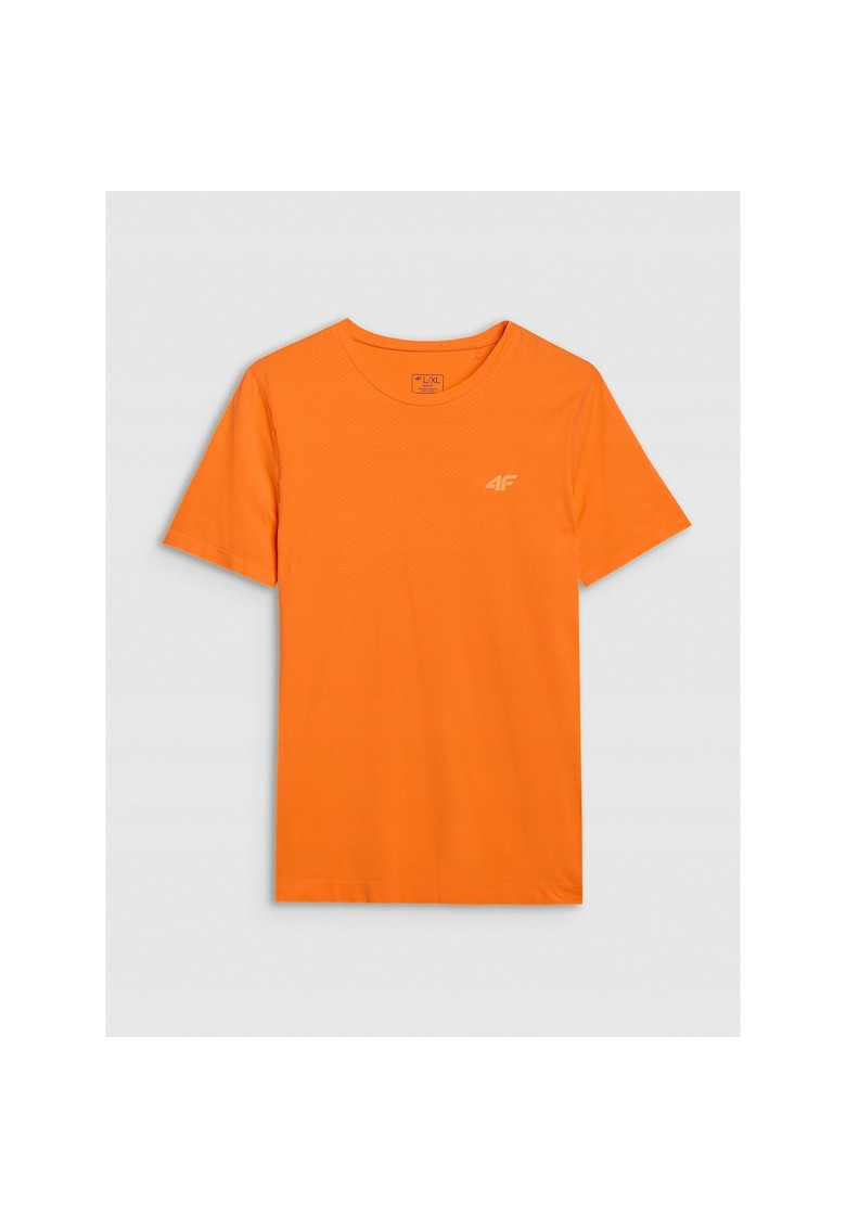 Tricou Trail Running Barbati Portocaliu - Slim Fit - Seamless - 4FDry - Material Sintetic - SS25 - Marimi S-XL