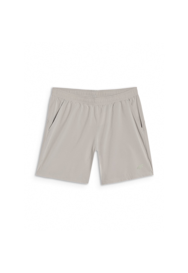 Pantaloni scurti de trening bej - uscare rapida - sintetic/elastan