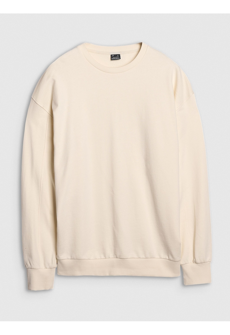 Hanorac barbati oversize - bej - 100% bumbac - fara fermoar - fara gluga