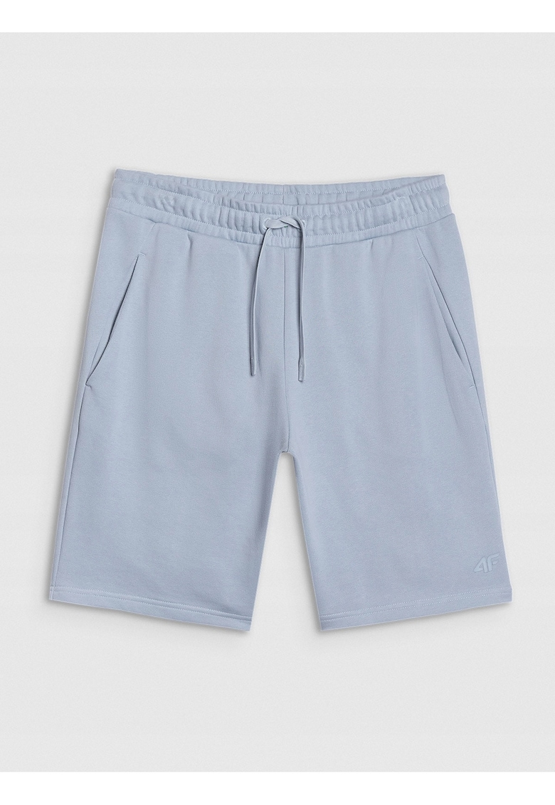 Pantaloni scurti barbati albastru - bumbac/poliester - croiala normala - fara captuseala