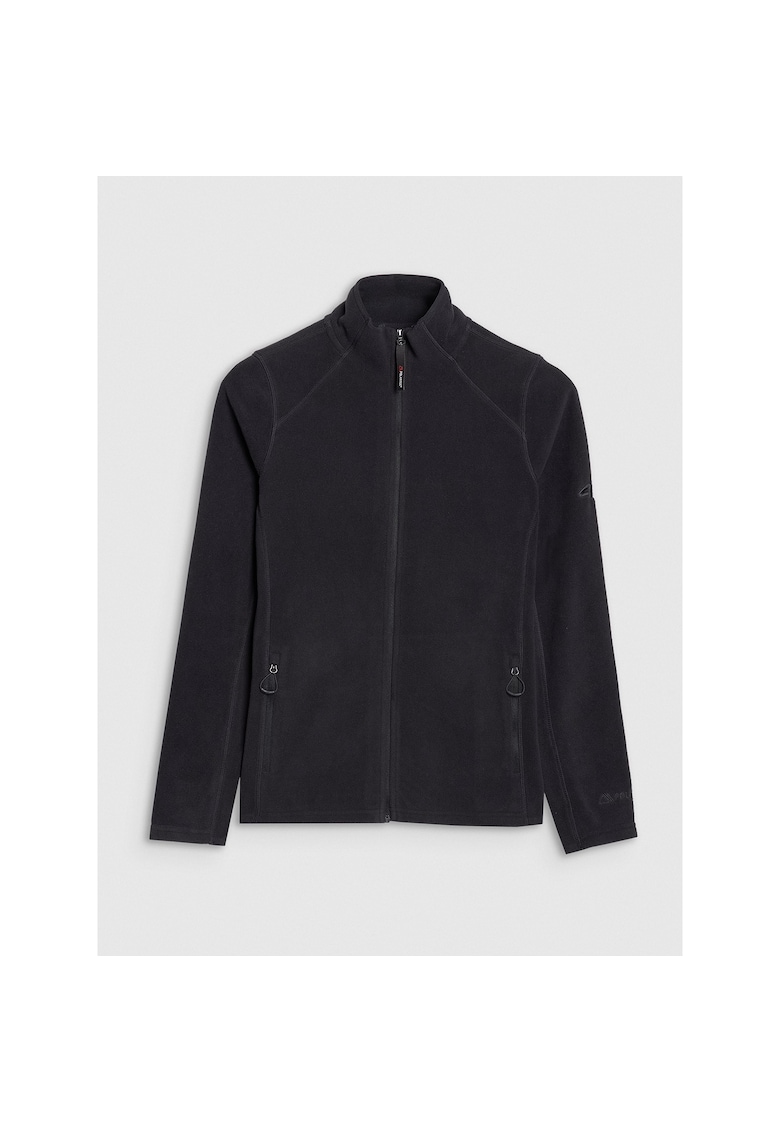 Hanorac sport dama - trekking - Polartec - negru - guler ridicat