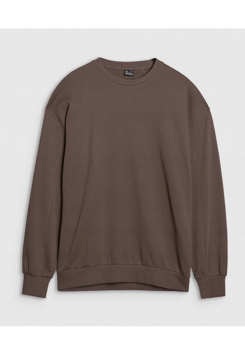 Hanorac barbati oversized - bumbac 100% - maro - fara fermoar