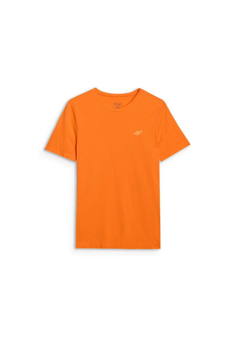 Tricou Trail Running Barbati Slimfit - Tehnologia 4FDry - Material Sintetic Rezistent - Portocaliu - Marimi S-XL