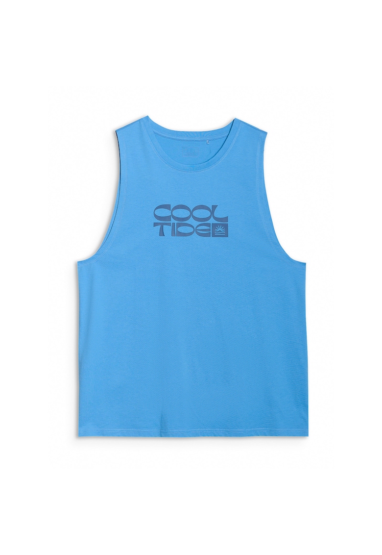 Maiou Sport Barbati Albastru - 100% Bumbac - Regular Fit - Inscriptie ""Cool Tide"" - Sezon SS25 - Marimi S-XXL