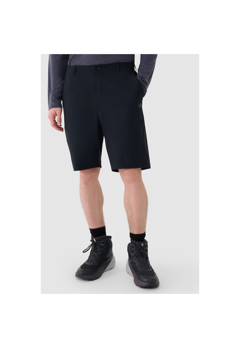 Pantaloni scurti de trekking elastici - negru - material sintetic