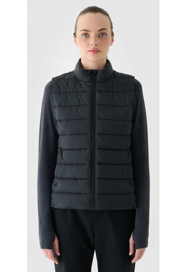 Vesta pentru femei puf sintetic - neagra - croiala subtire - matlasare orizontala