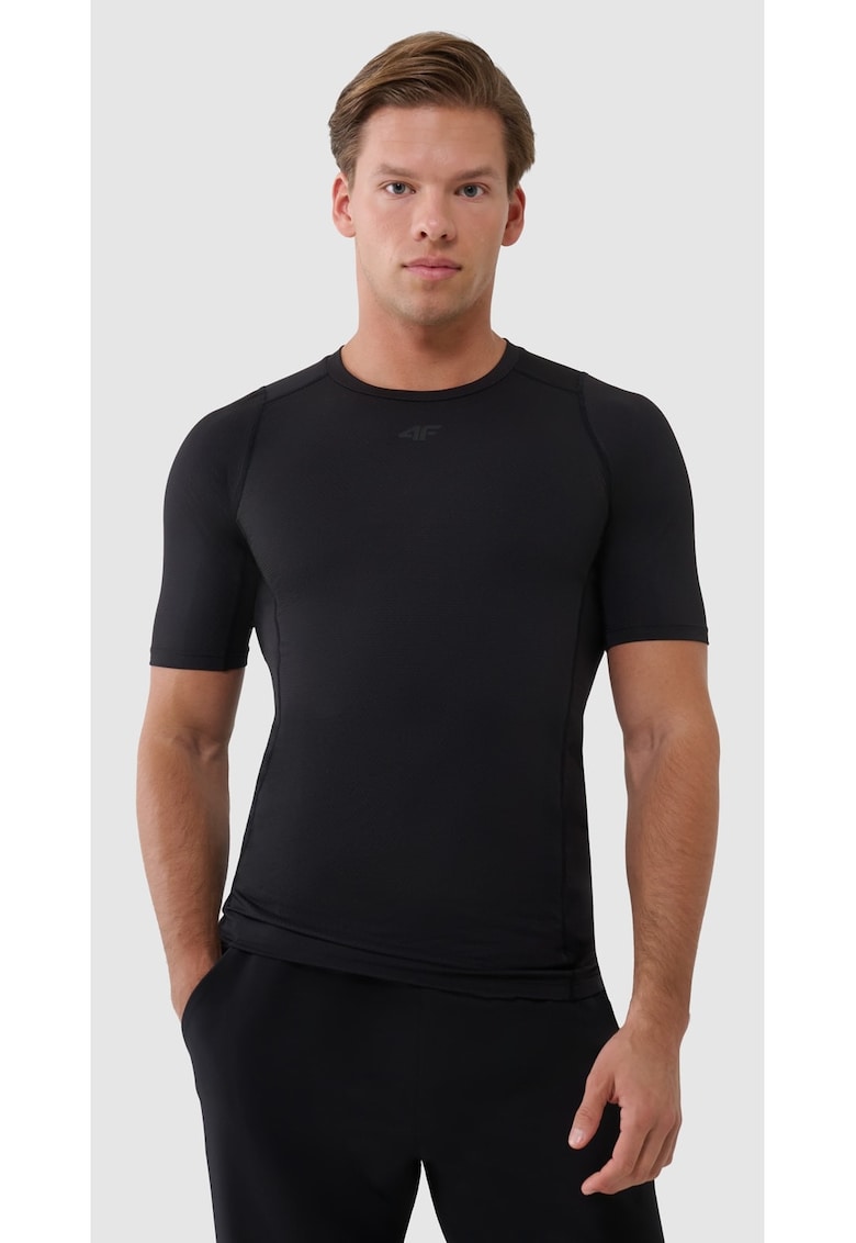 Tricou Antrenament Barbati  Negru - Slim Fit - Uscare Rapida - Aerisire Optima - Marimi S-XXL - Tehnologie 4FDry