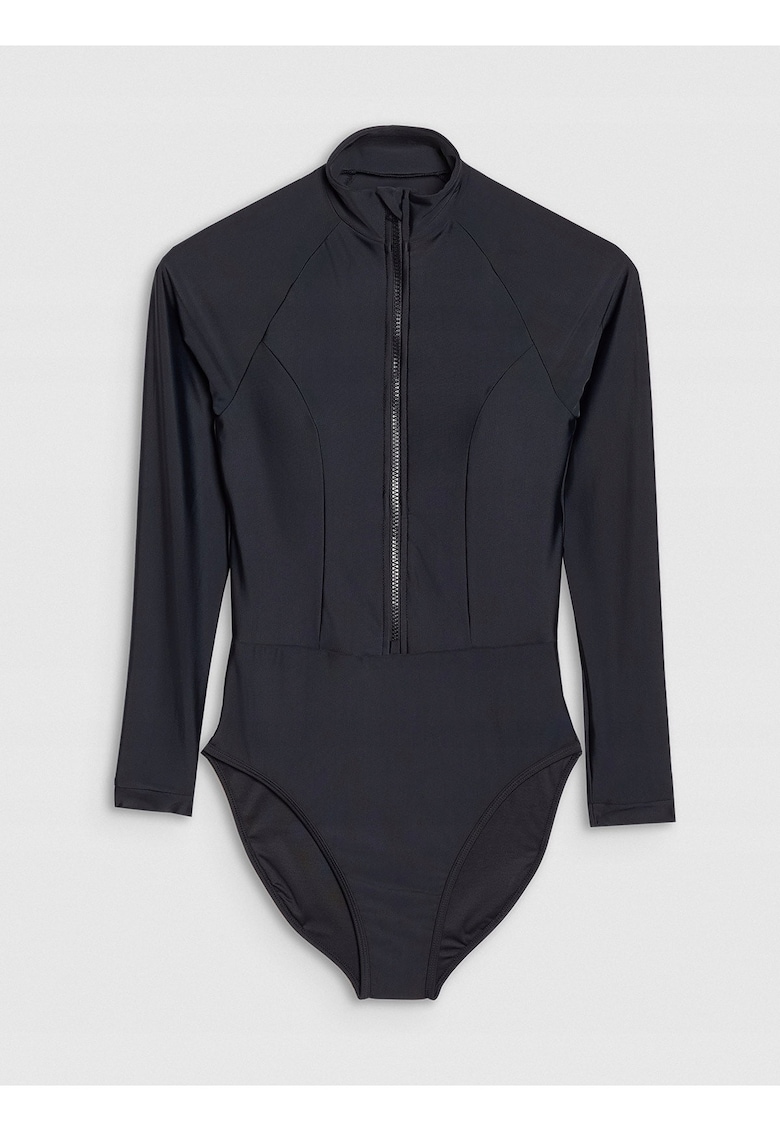Costum de baie dama cu maneca lunga - negru - elastan