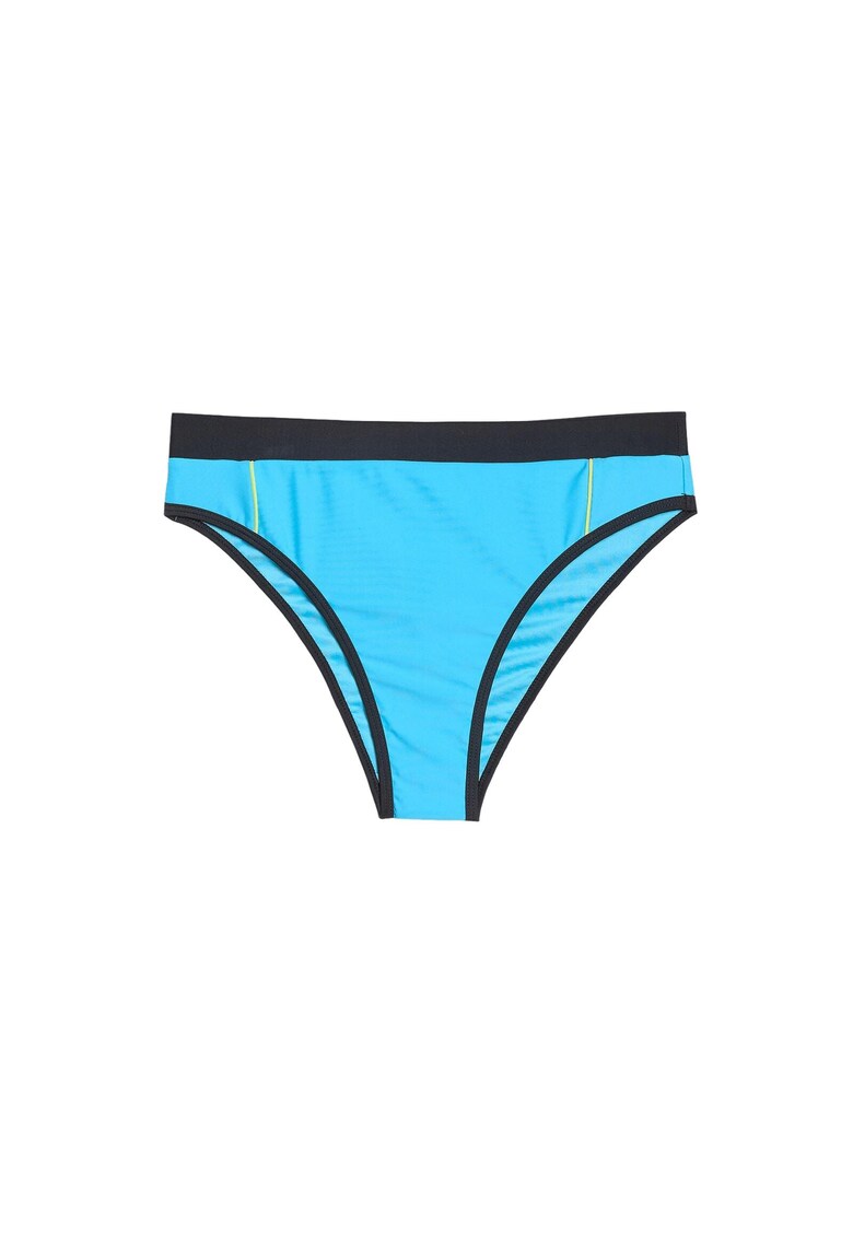 Costum de Baie Dama Bikini Albastru Slip Talie Medie - Material Elastic si Durabil - Marimi XS-XL