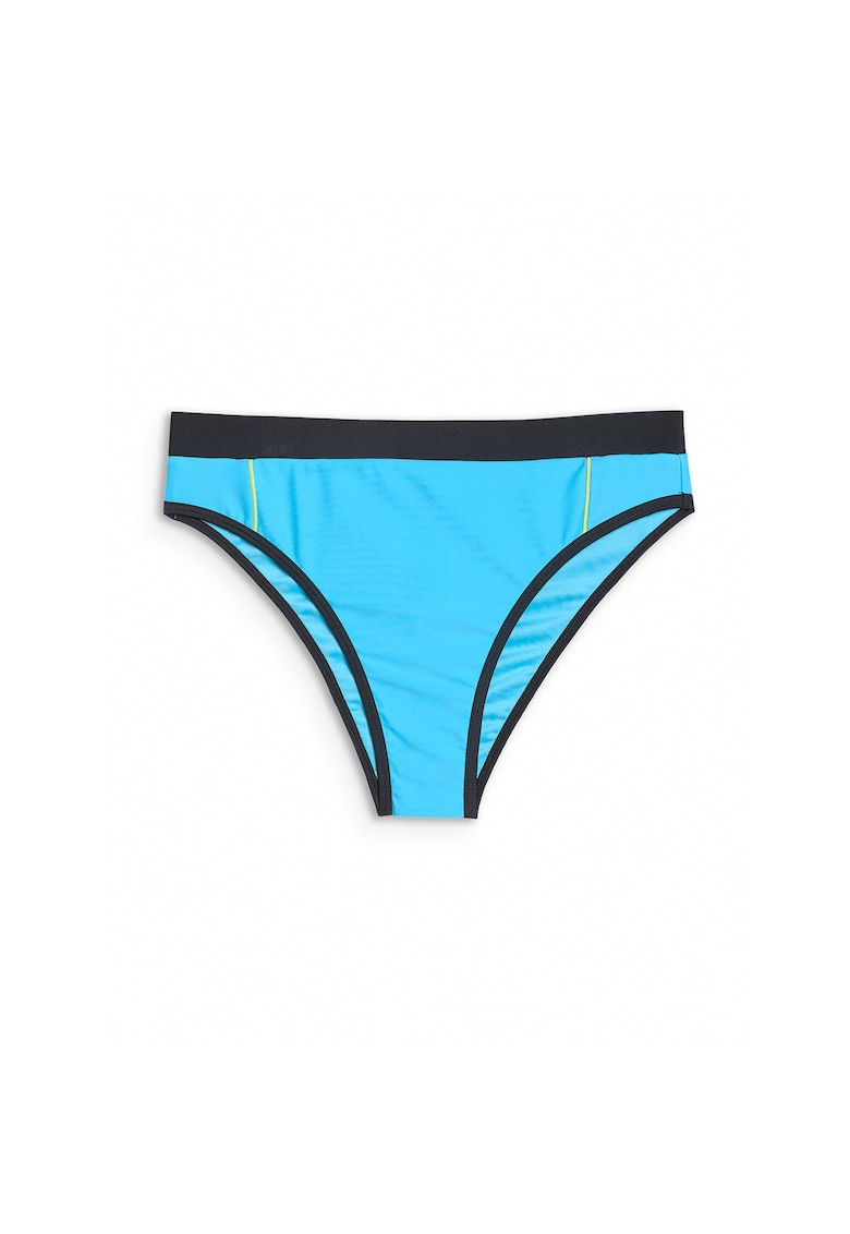 Costum de Baie Dama Bikini Albastru Slip Talie Medie - Material Elastic si Durabil - Marimi XS-XL