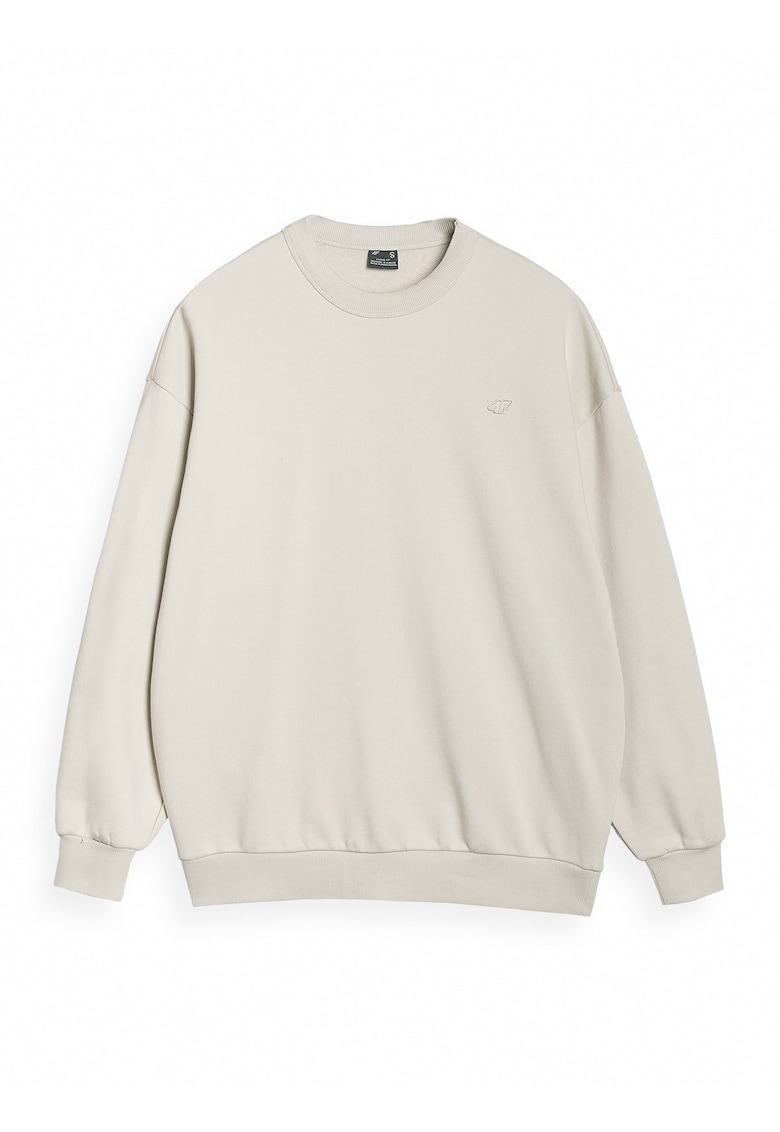 Hanorac unisex oversize - bej - bumbac/poliester - fara fermoar