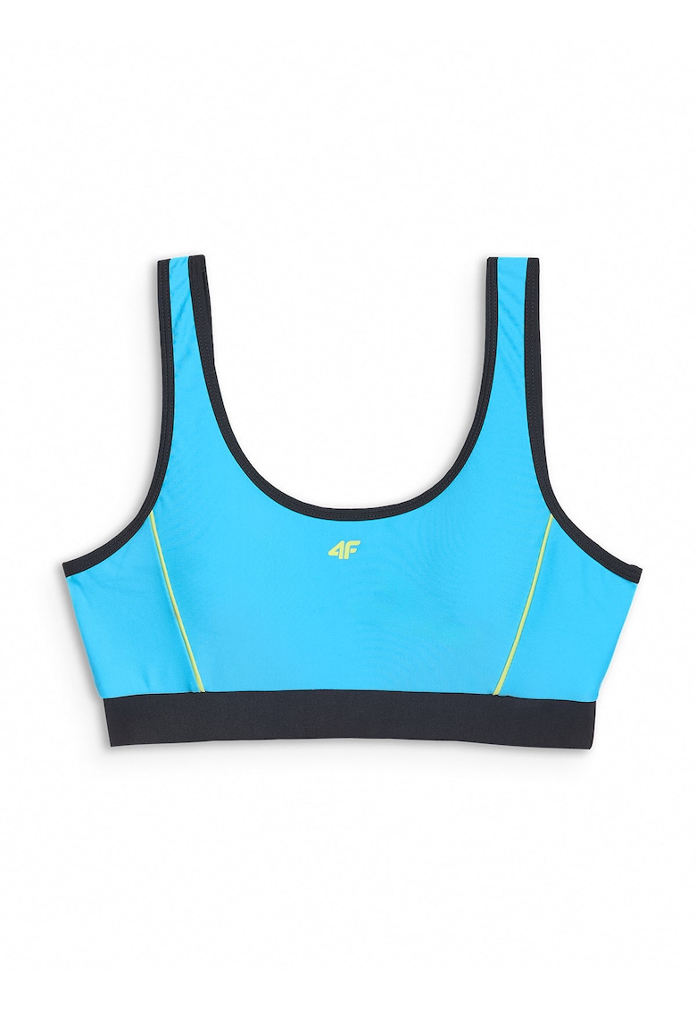 Top de bikini albastru - material sintetic - cupe detasabile - pentru femei
