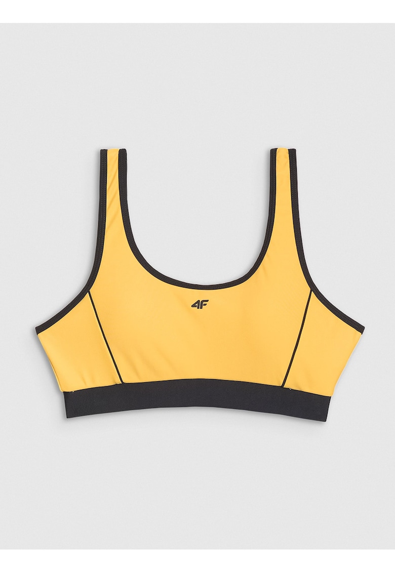 Top de baie galben - material elastic - cupe detasabile - pentru femei - Galben
