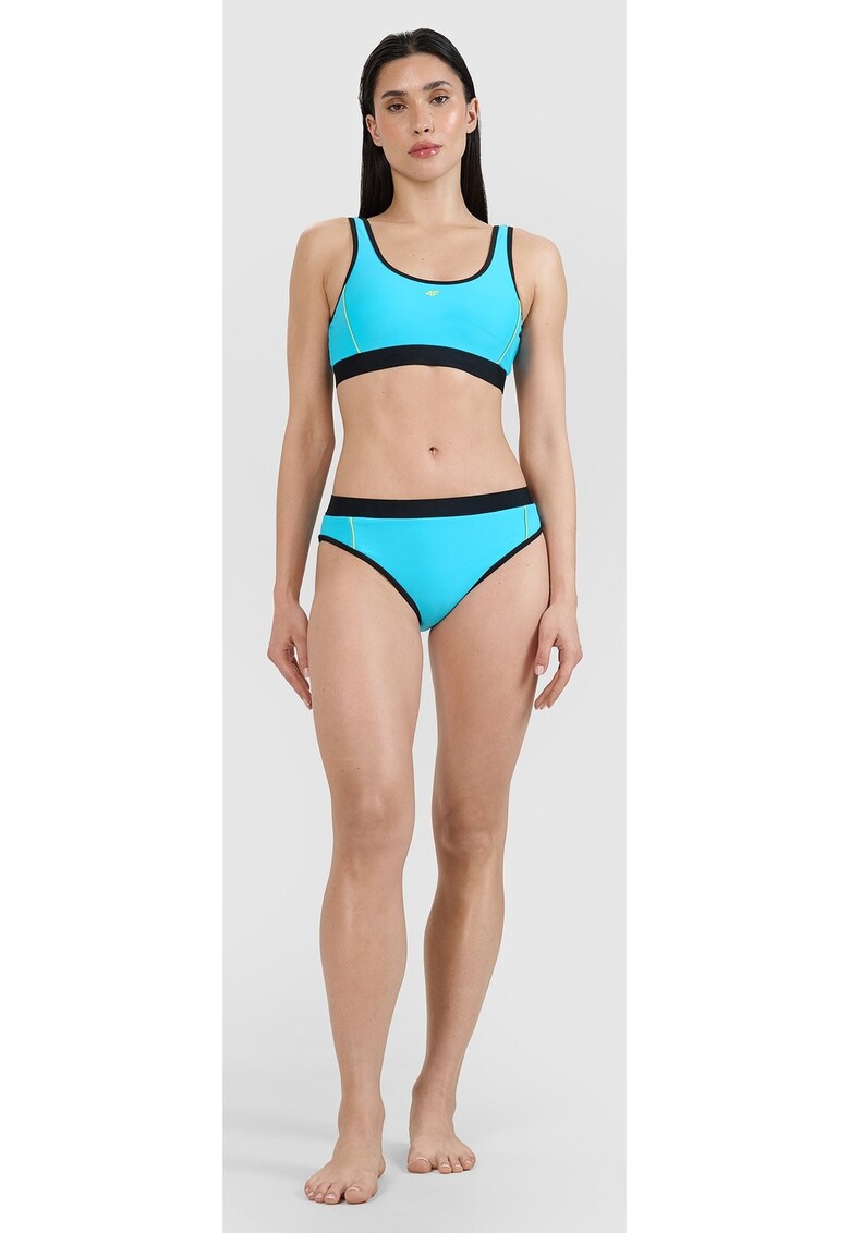 Costum de baie pentru femei - bikini - elastic - albastru - material sintetic