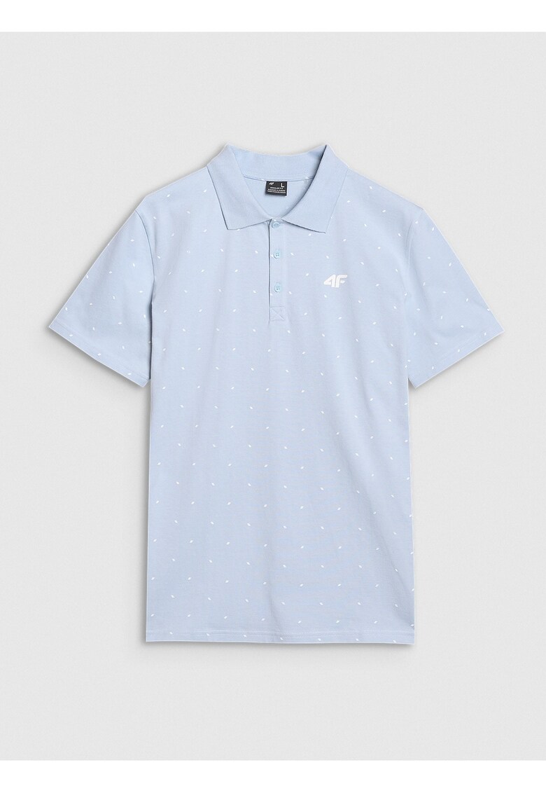 Tricou polo barbati bumbac - albastru - croiala regulata - imprimeu integral