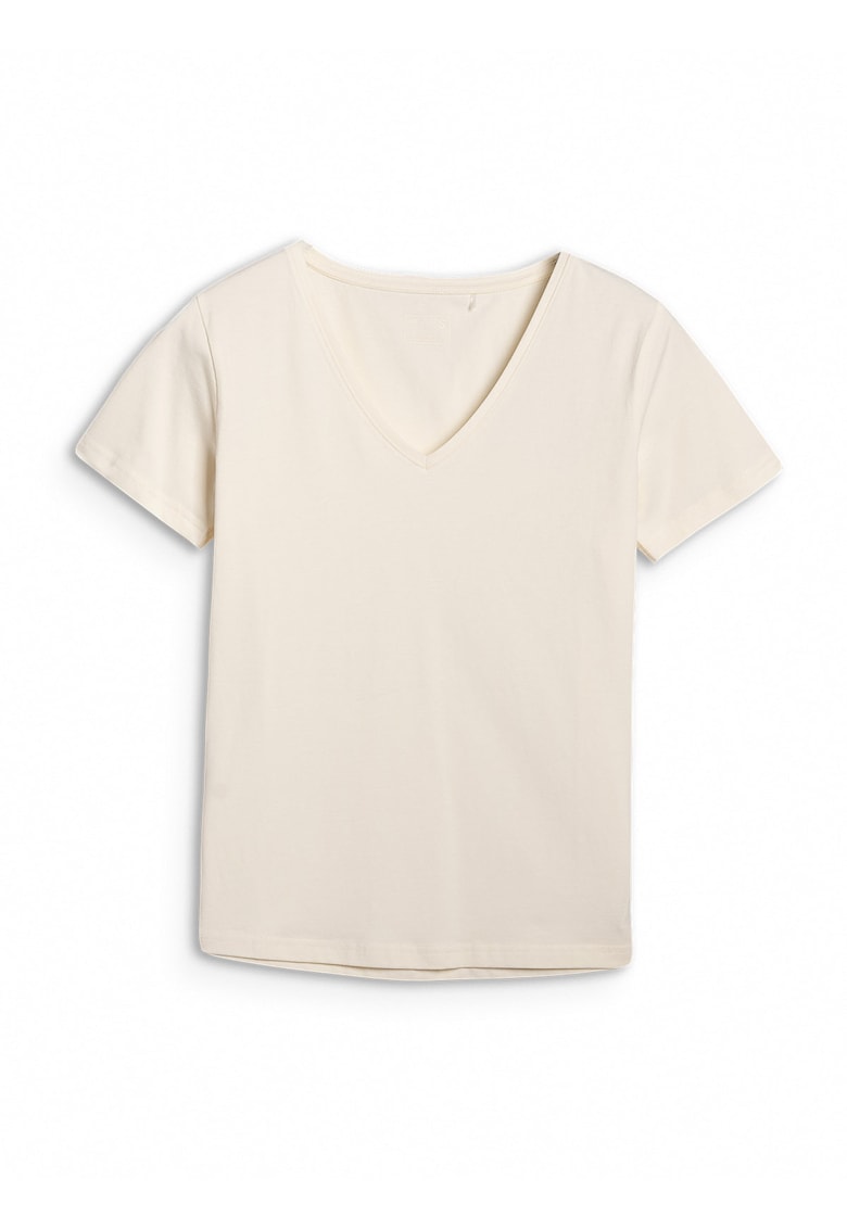 Tricou dama Sportstyle slim fit - alb ecru - bumbac elastan
