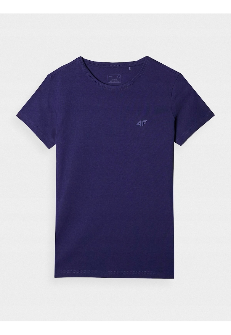 Tricou dama slim - bumbac elastic - bleumarin - maneci scurte -