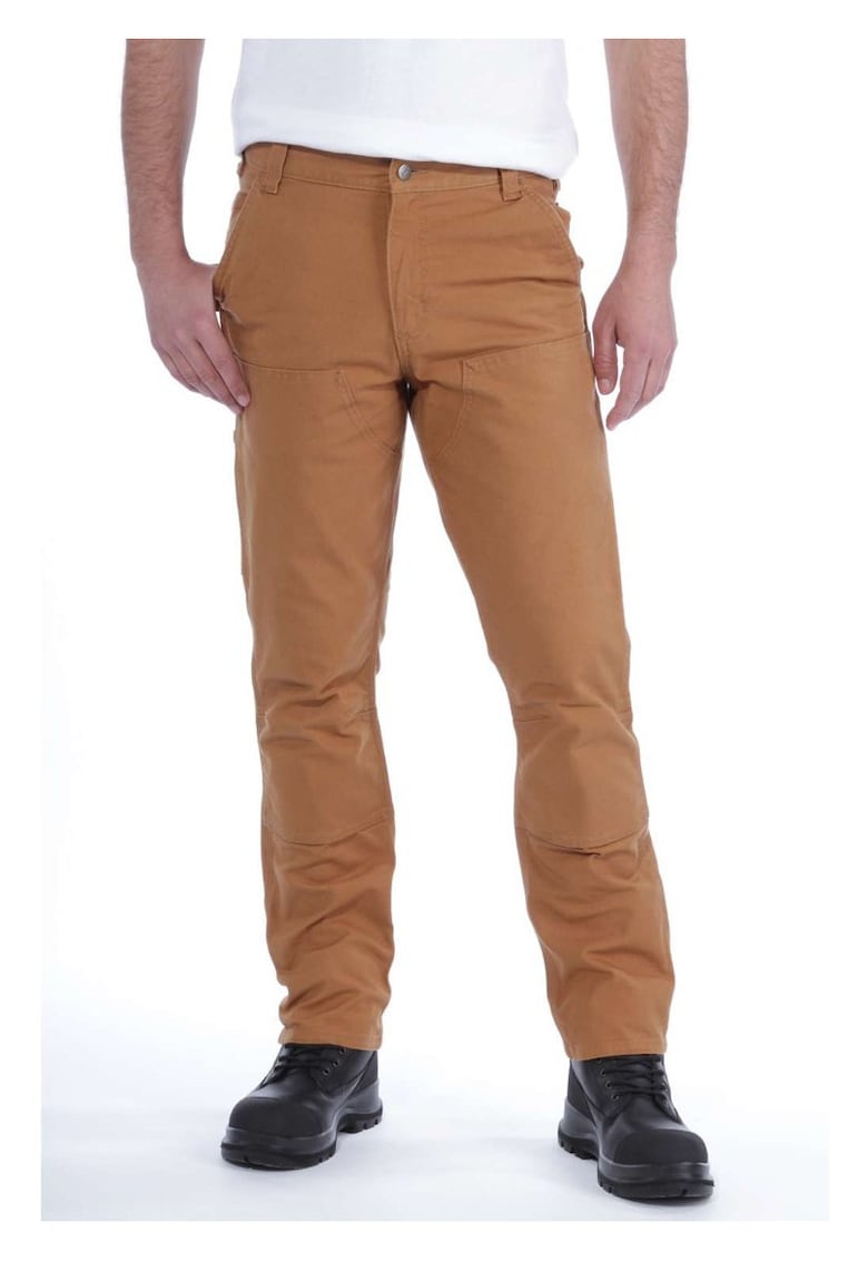 Pantaloni barbati Stretch Duck Double Front - Bumbac/Spandex - Maro