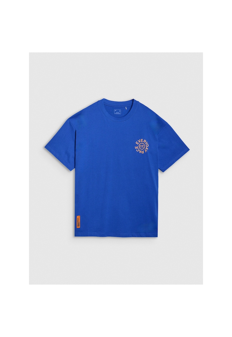 Tricou Oversize Barbati Bumbac 100% - Cobalt - Casual/Sport - SS25