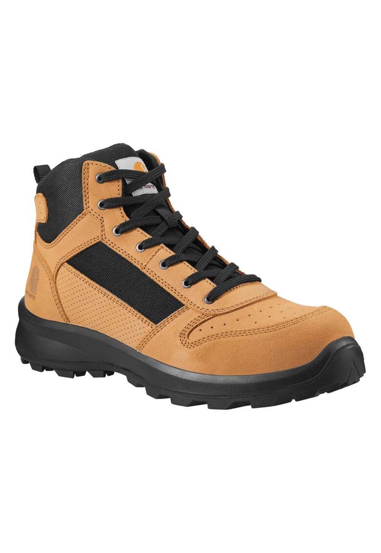 Ghete barbati Midcut S1P - Piele nabuc - Maro