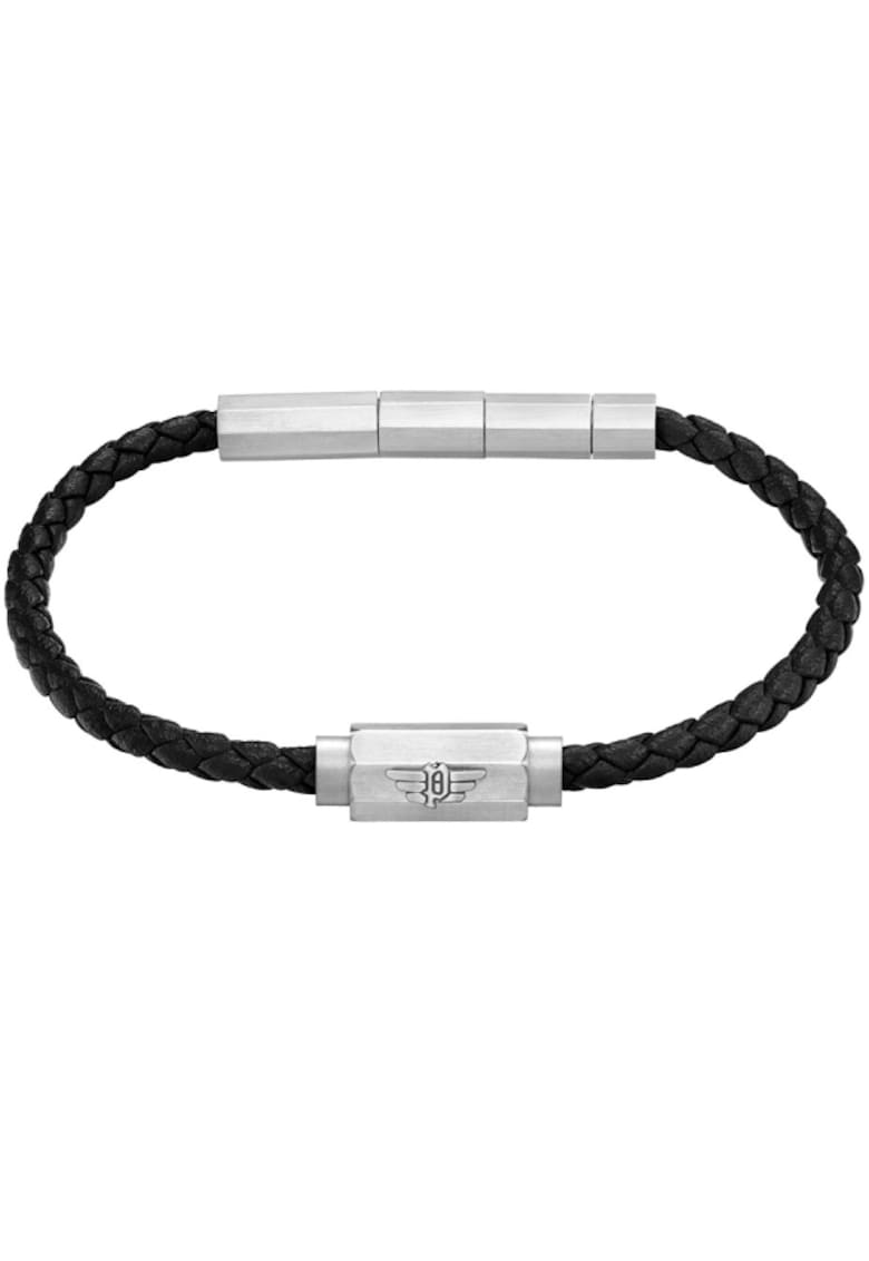 Bratara Men din piele PEAGB0035101 - Argintiu - Negru