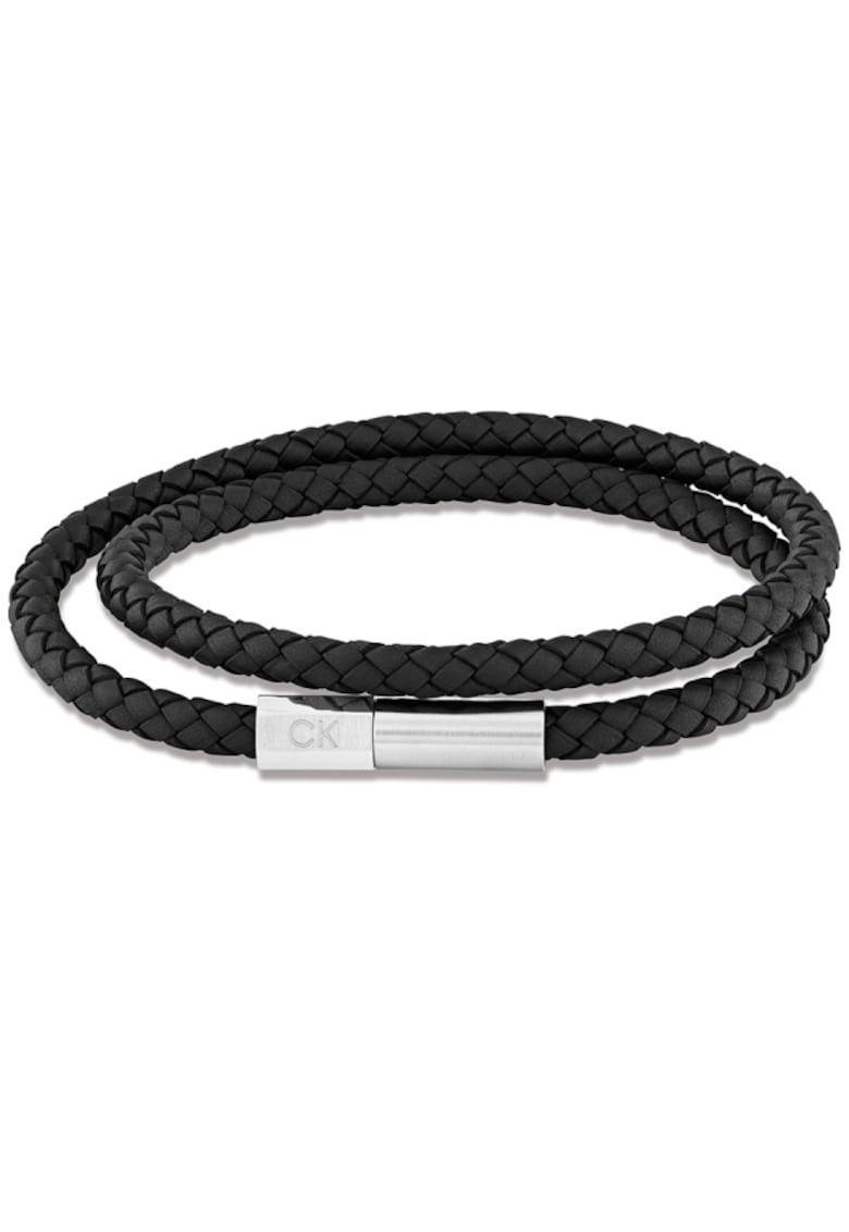 Bratara dubla piele 35100042 - Argintiu - Negru