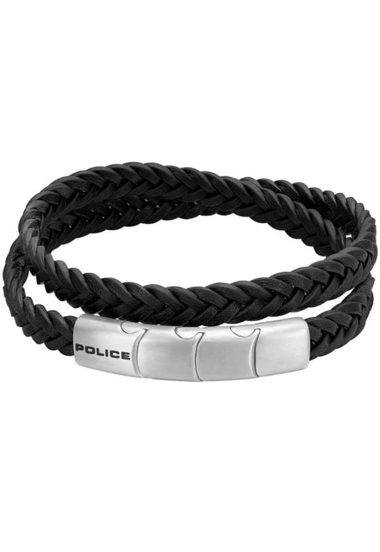 Bratara Braid dubla din piele PEAGB0037401 - Negru - Auriudwq - Maro/Argintiu