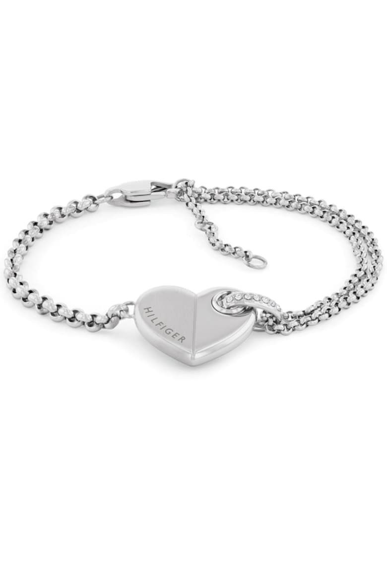 Bratara cu inima si cubic zirconia 2780928 - Argintiu