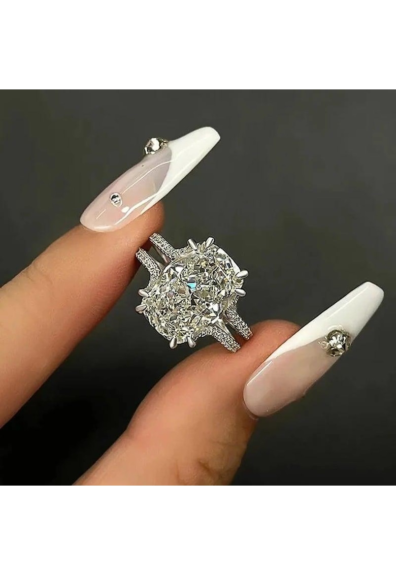 Inel argintiu - dublu - cu pietre din zirconiu - Ricarda C20 - 7 (circumferinta: 54.5 mm)