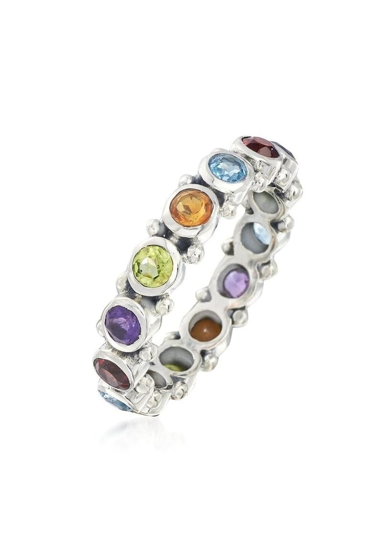 Inel argintiu - cu pietre colorate din zirconiu - Jeanie C23 - 7 (circumferinta: 54.5 mm)