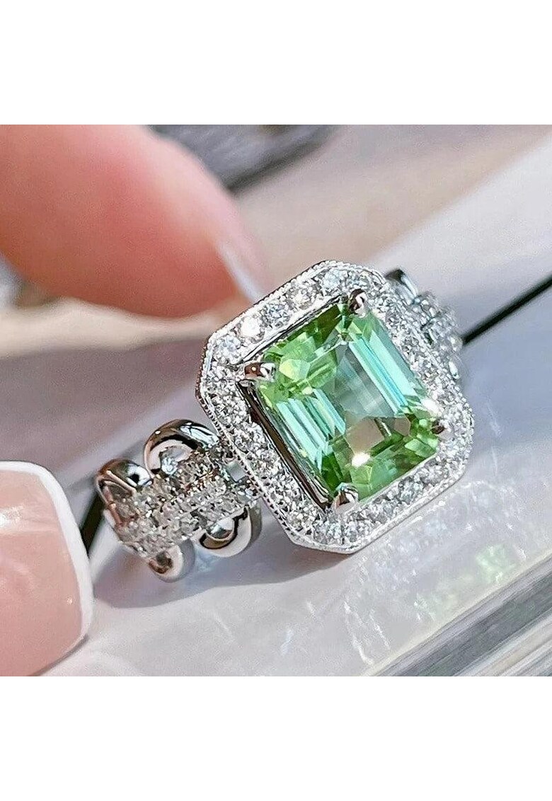 Inel argintiu - masiv - cu pietre din zirconiu - Rianne C17 - 6 (circumferinta: 51.9 mm)