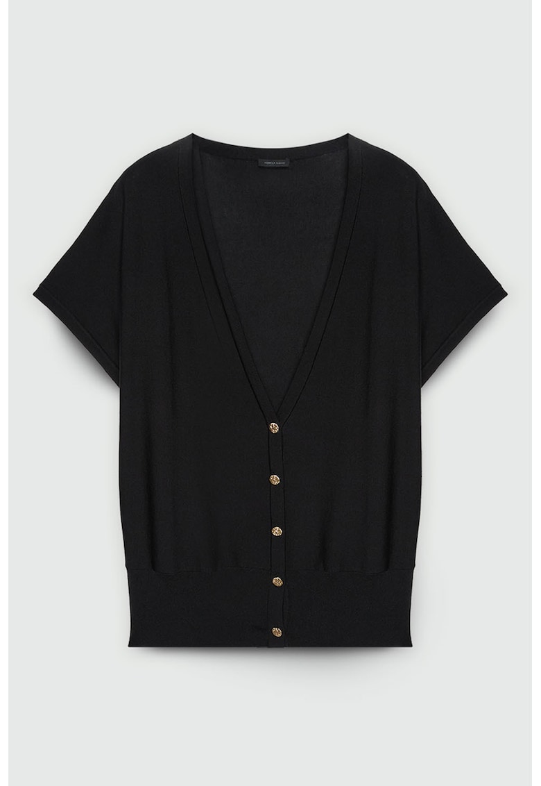 Cardigan cu nasturi si decolteu in V