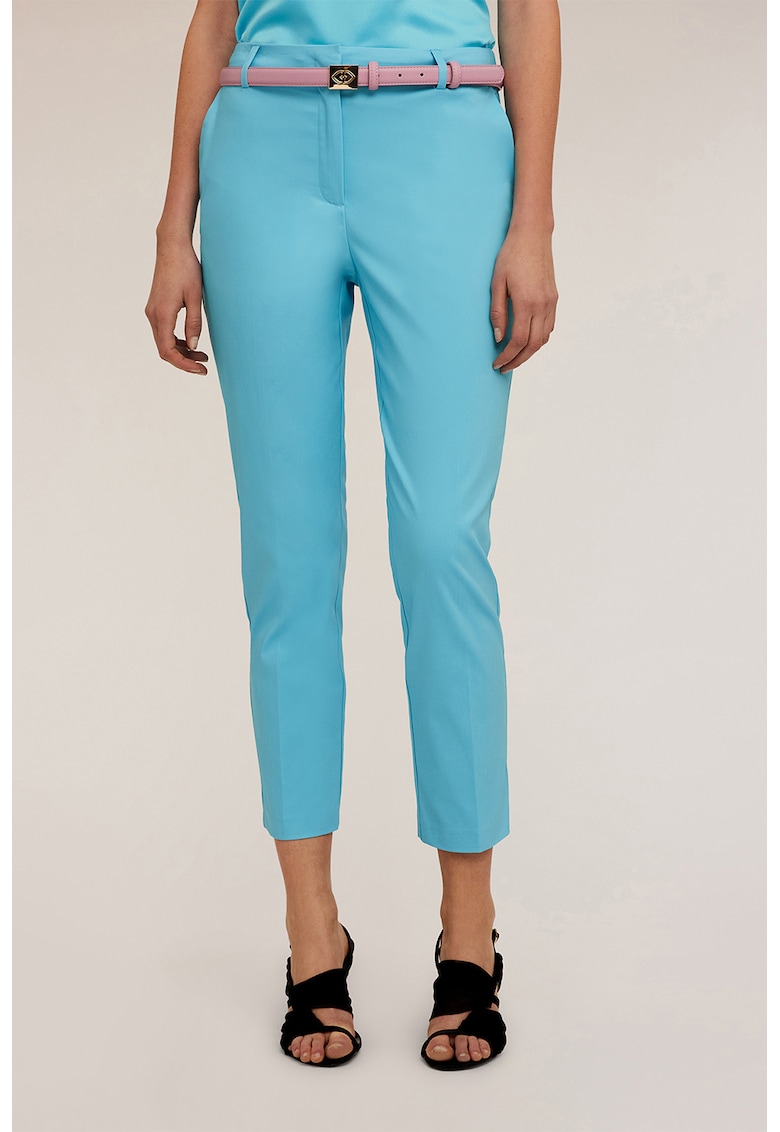 Pantaloni crop cu talie medie