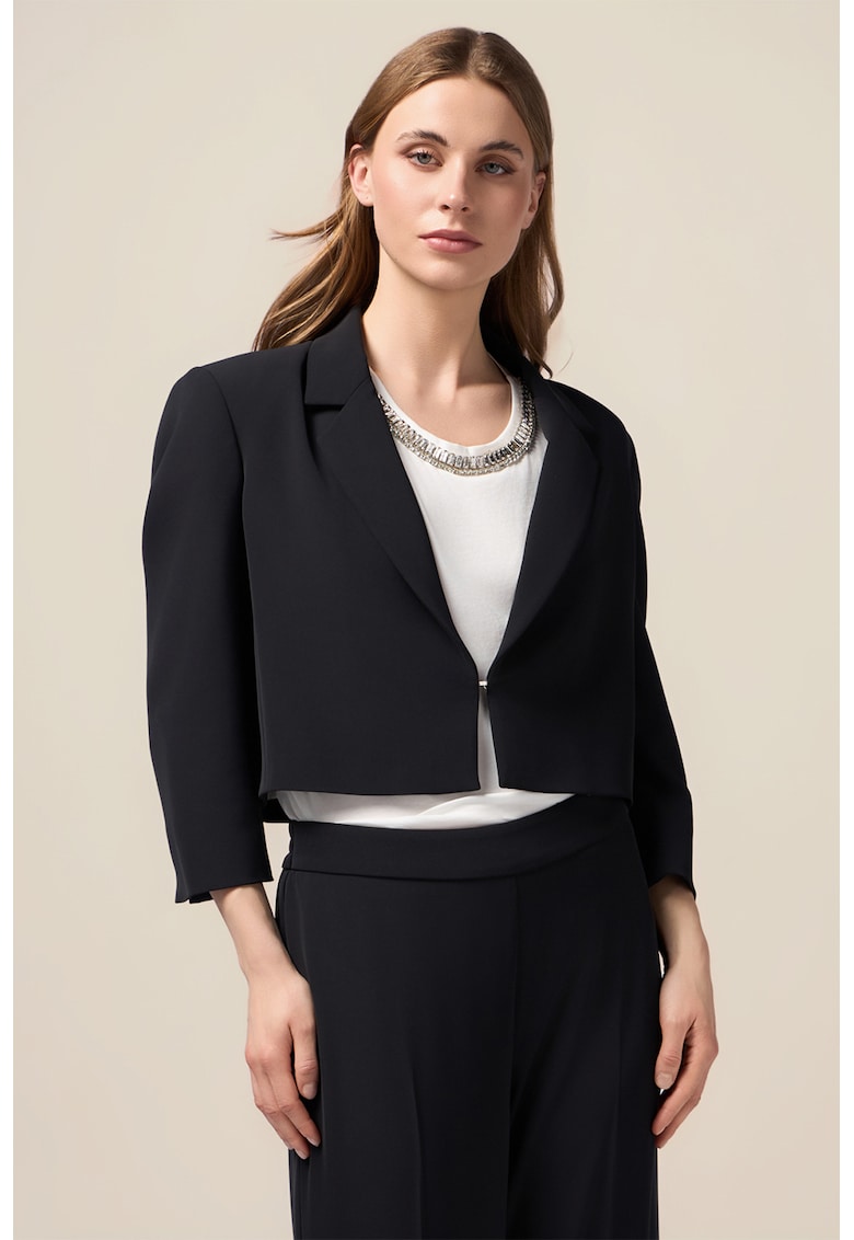 Sacou crop cu maneci trei sferturi