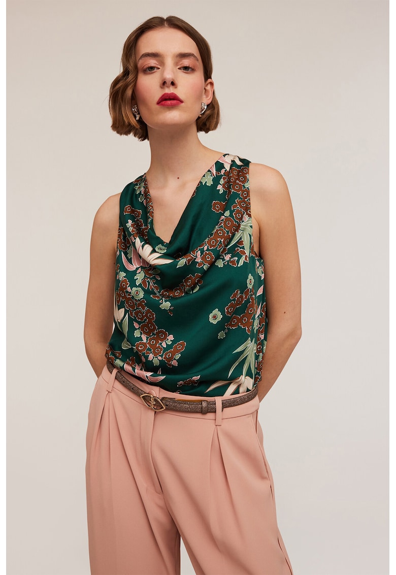 Bluza slim fit cu model floral