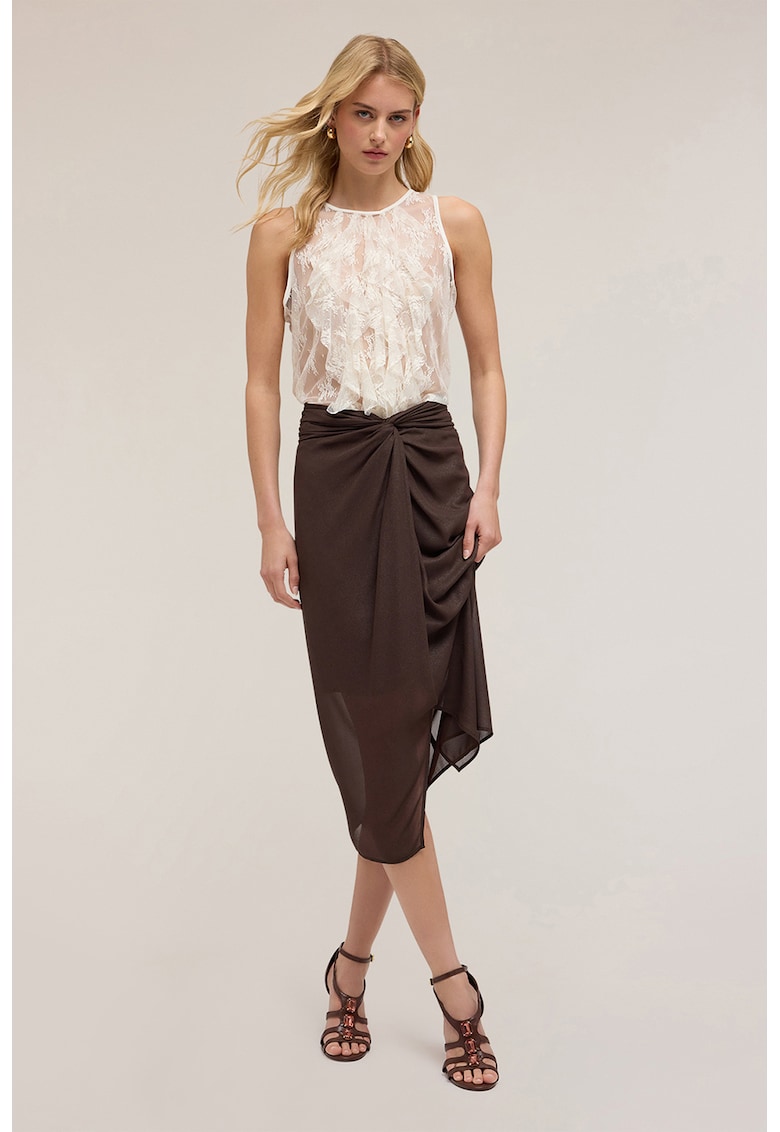 Bluza de dantela cu volane