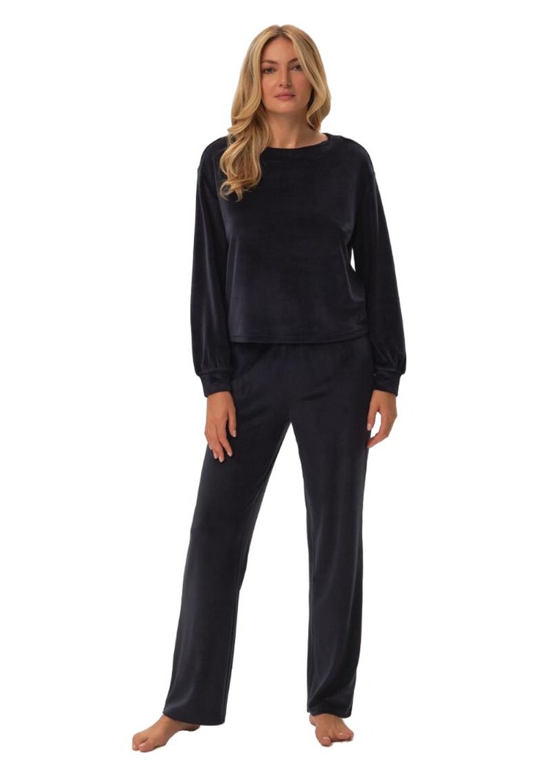 Set trening dama Jazzy - gri - catifea - maneca lunga - regular fit -