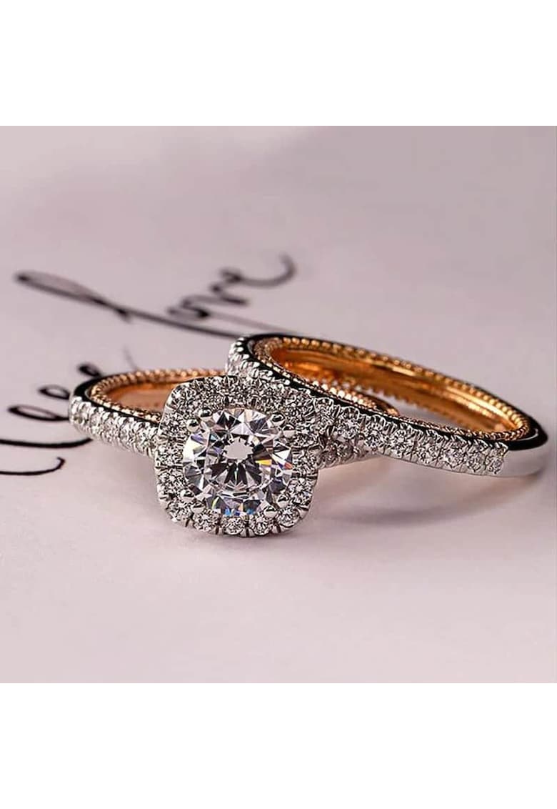 Set 2 Inele argintii - cu pietre din zirconiu - Minde C9 - (circumferinta: mm