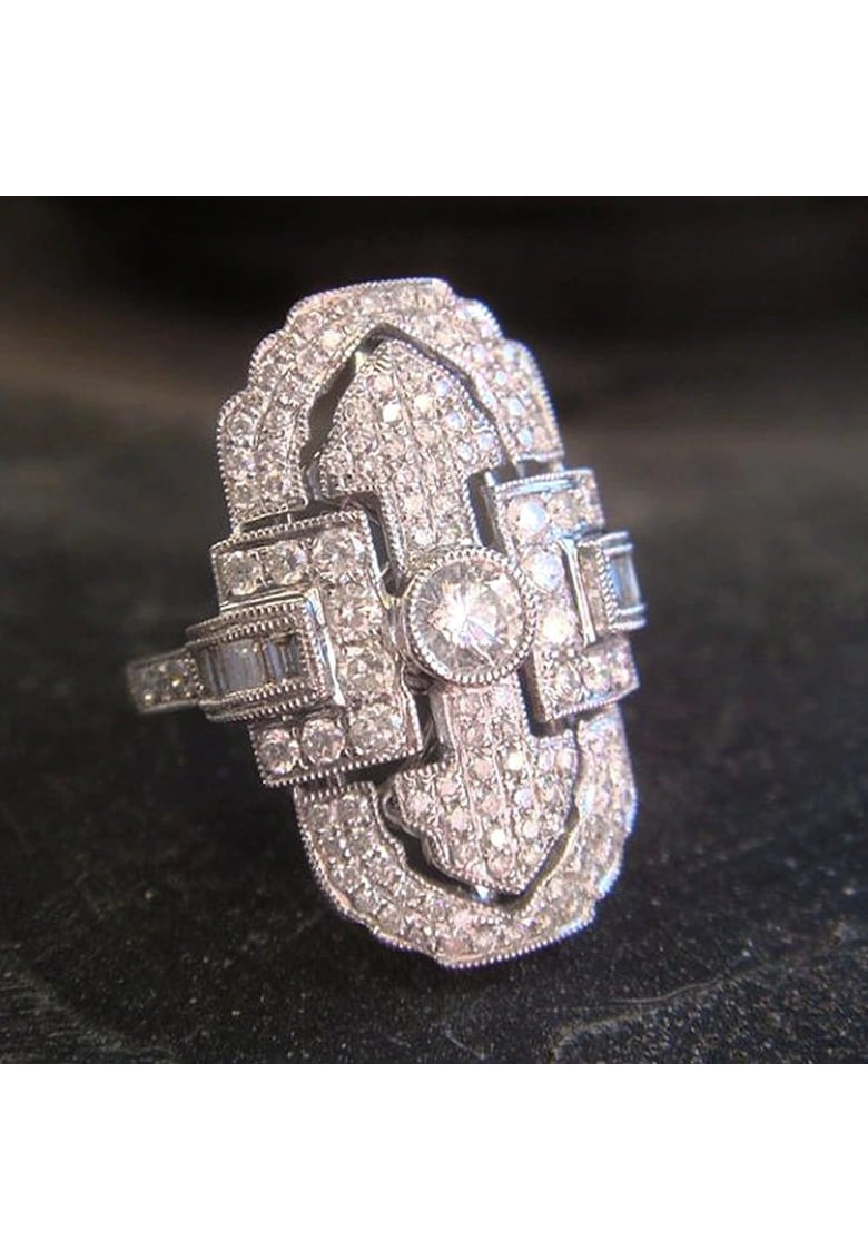 Inel argintiu - cu pietre din zirconiu - Aksel C26 - (circumferinta: mm