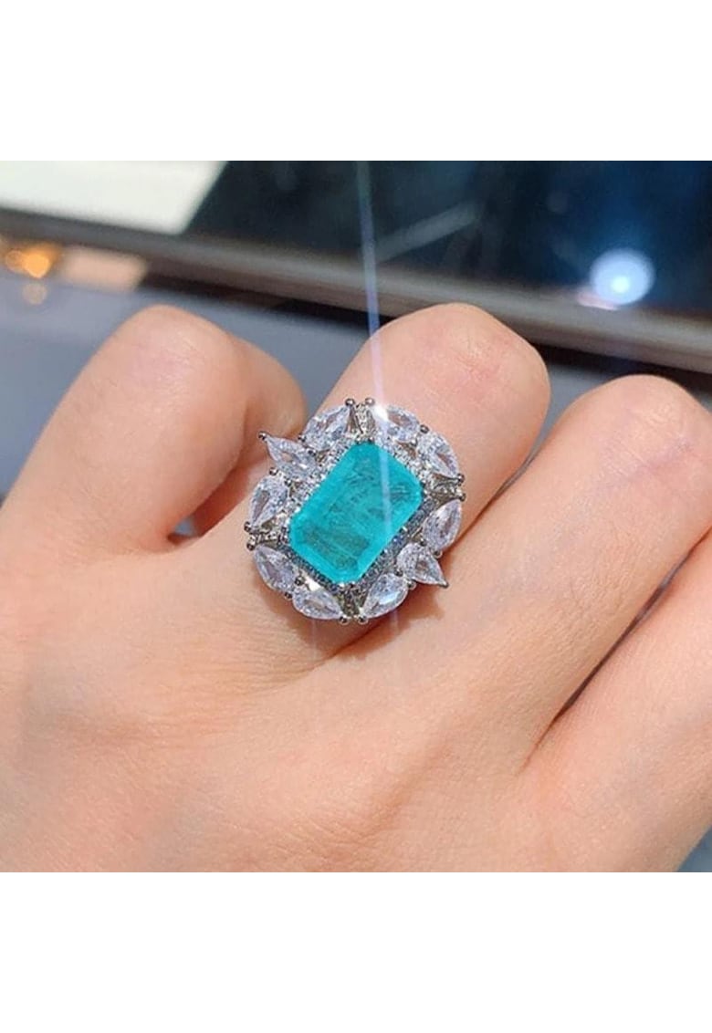 Inel argintiu - cu pietre din zirconiu - Alana C26 - (circumferinta: mm