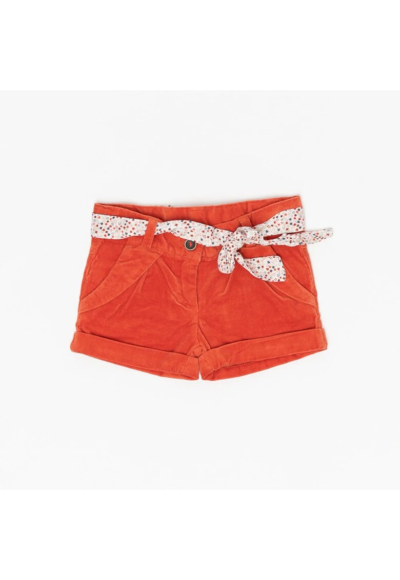 Pantaloni scurti fetite - cu curea - portocalii - 43822 - 56 cm - Portocaliu