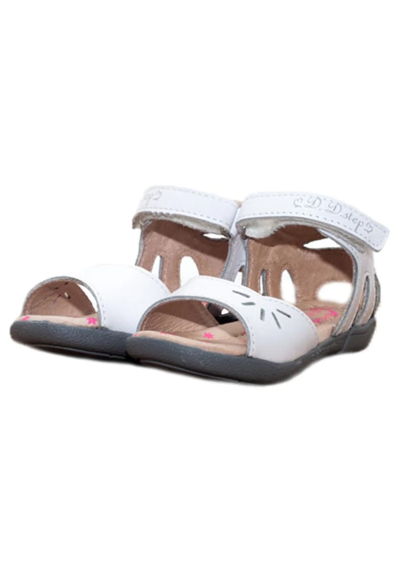 Sandale cu Scai - din Piele - Inchise la Spate - AC048-802B - Alb