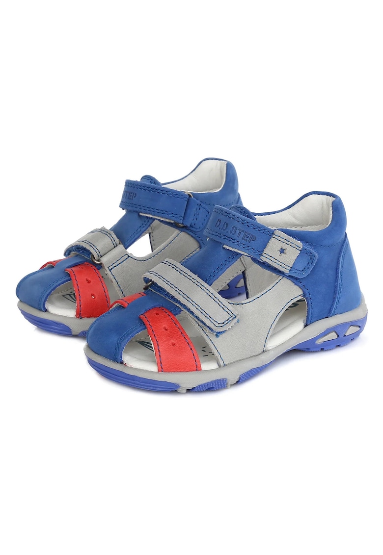 Sandale Baietei -  din Piele - cu Scai - Flexibile - AC290-7003A - Albastru -